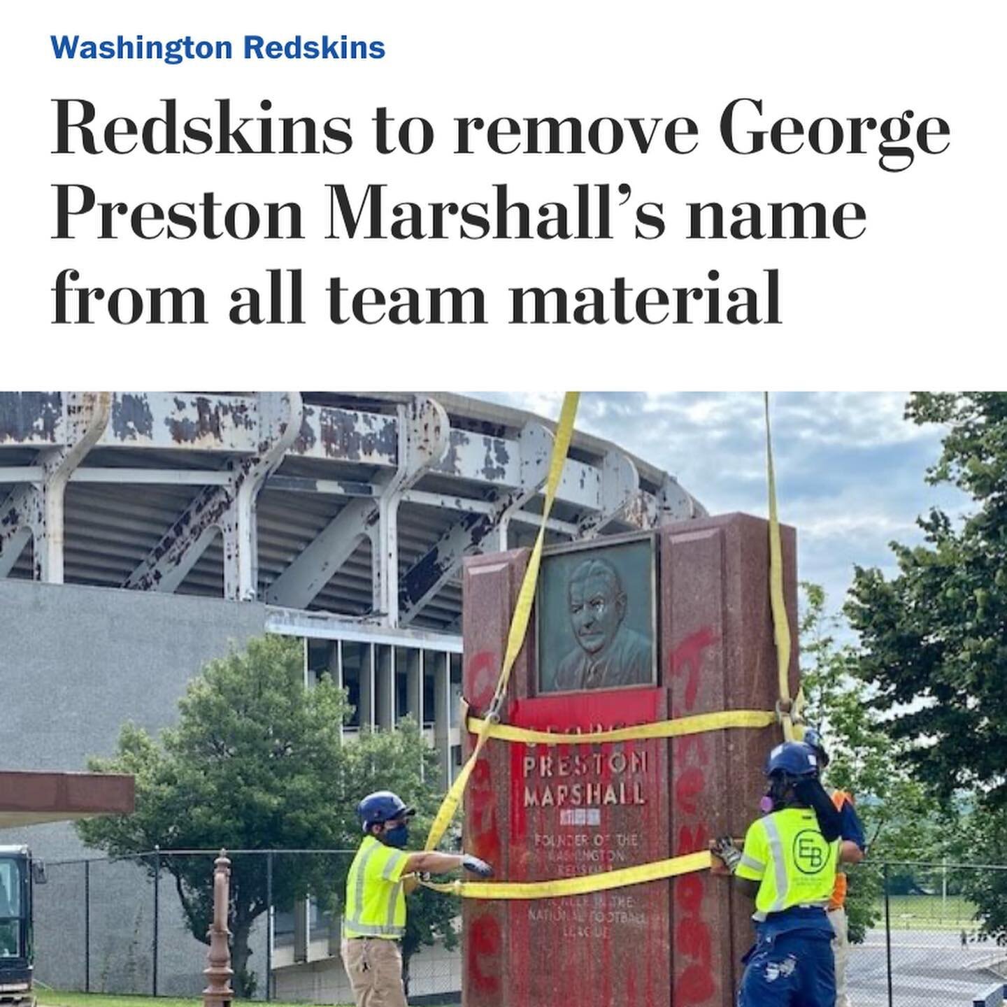Check out our story today to read about George Preston Marshall, owner and originator of what is now finally NOT called the Redskins Football Team. George Marshall may have been a smart business man, but he was also an immense bigot, racist and abuse