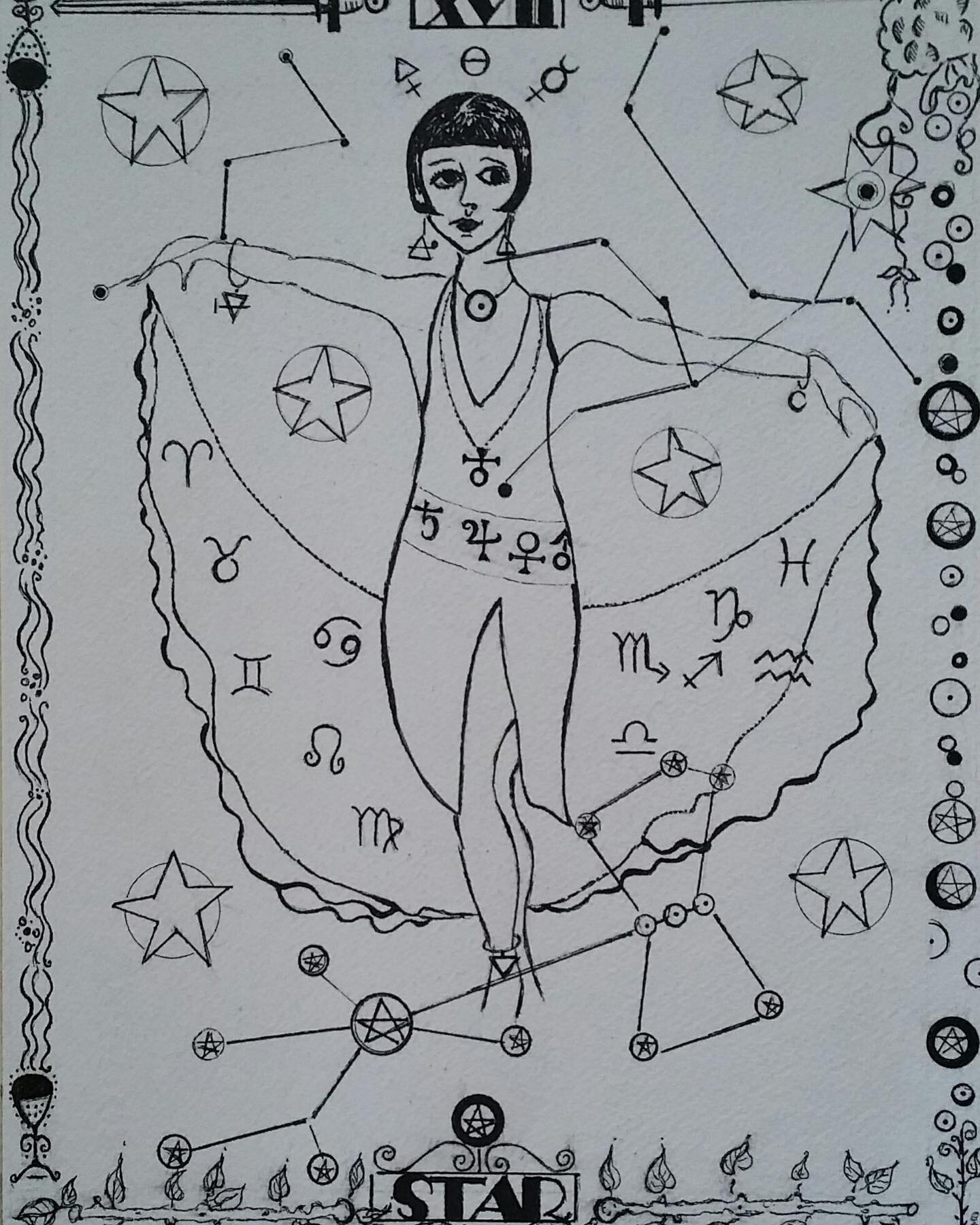 You guys are really coming through with the artwork and we are thrilled!! We wanted to show you the first piece we received from artist Fiona O&rsquo;Downey: &ldquo;I am a tarot reader and I chose the STAR card, no 17, one of the major archana. Also,
