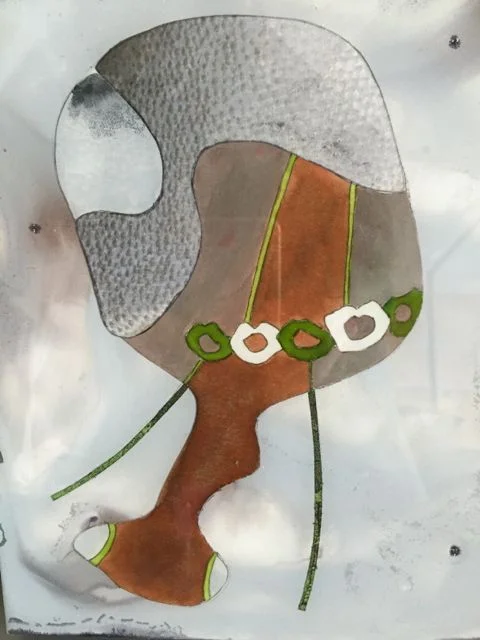 Operatic Benefactor 2015, Watercolor Paper & Resin