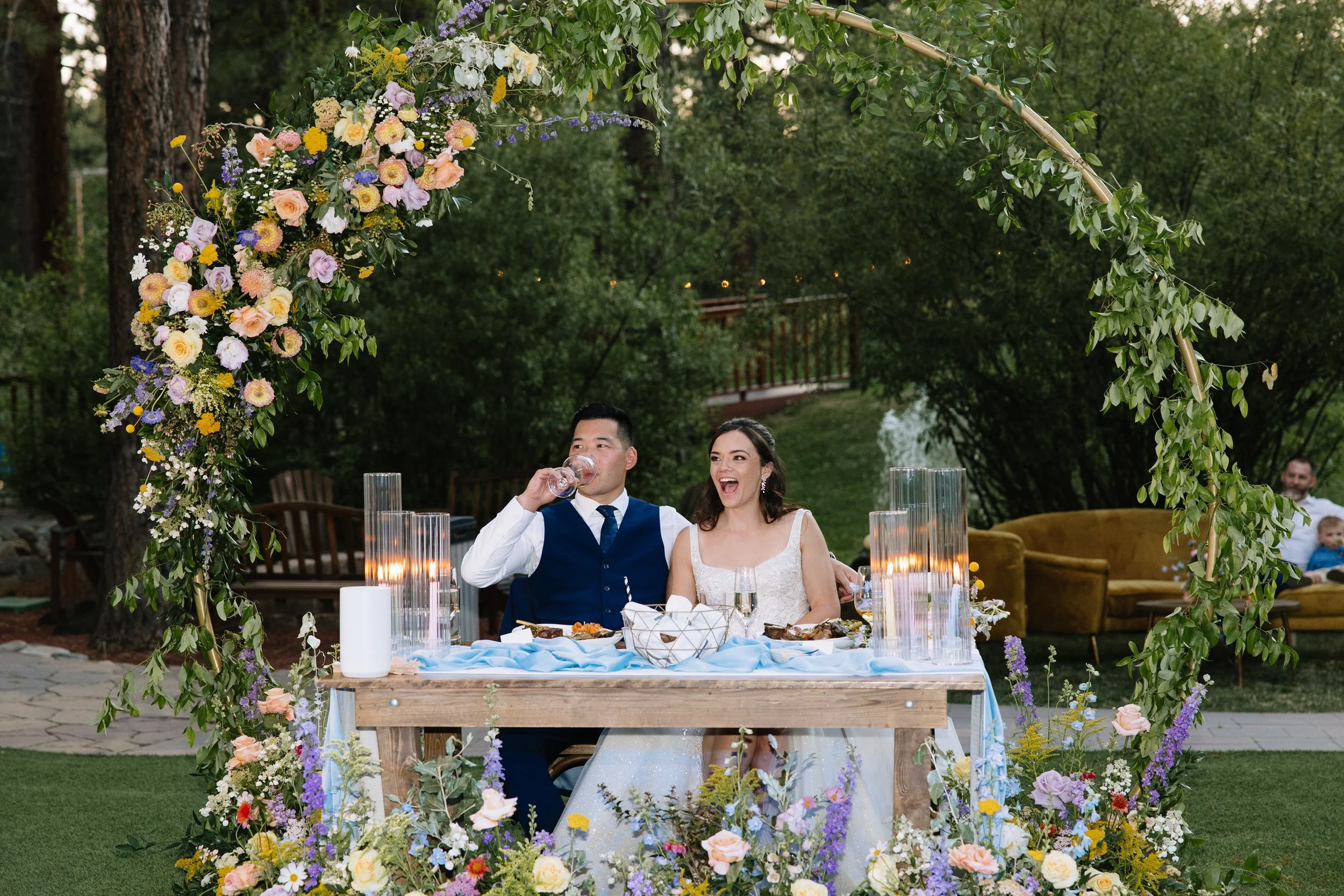 Colorful Wedding Sweatheart Table
