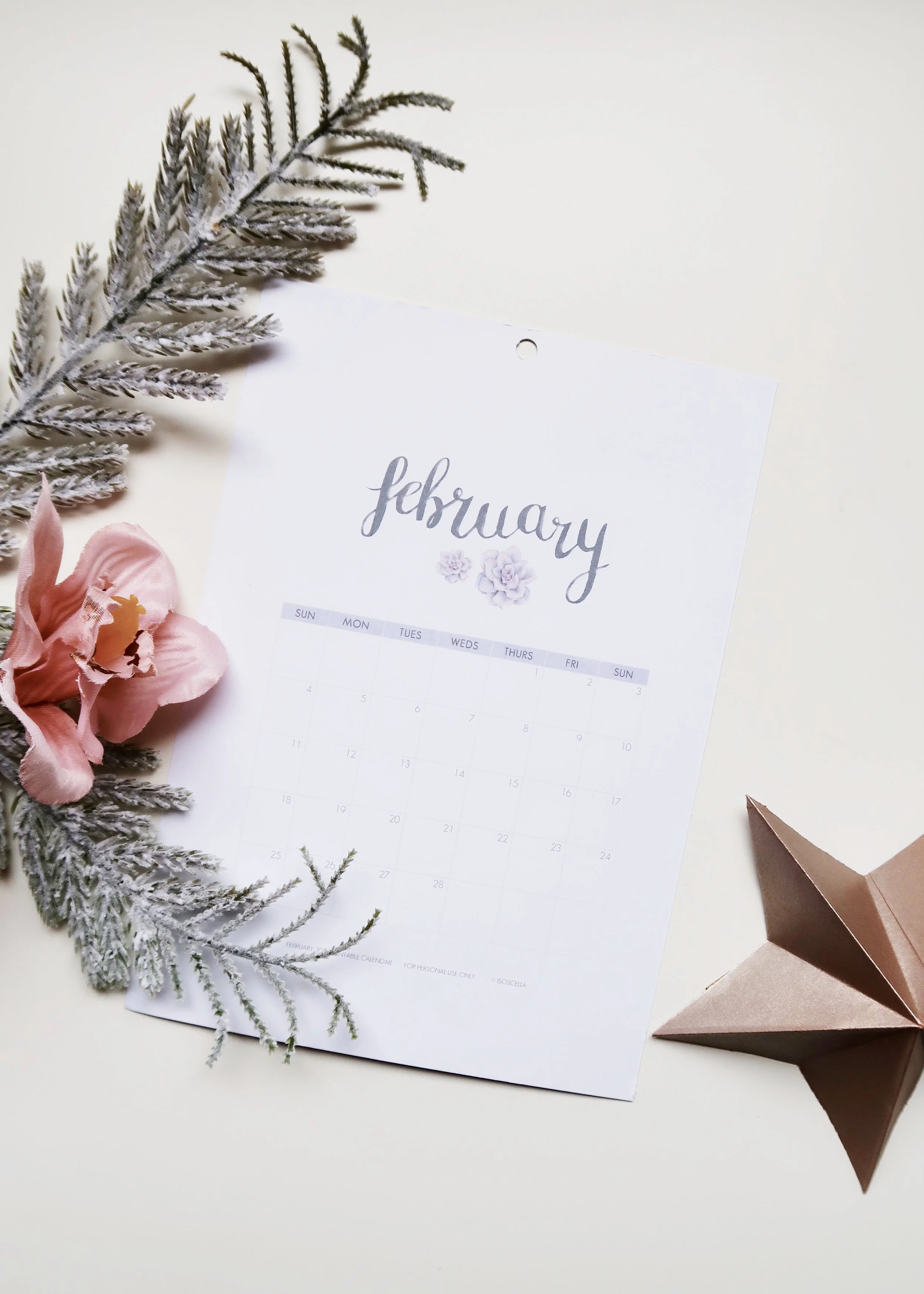 ART // PRINTABLE FEBRUARY 2018 CALENDAR