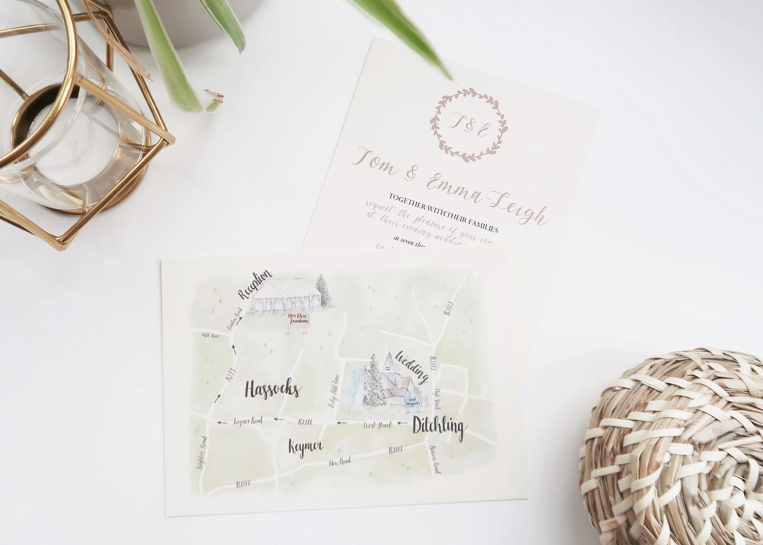 WATERCOLOUR WEDDING MAP