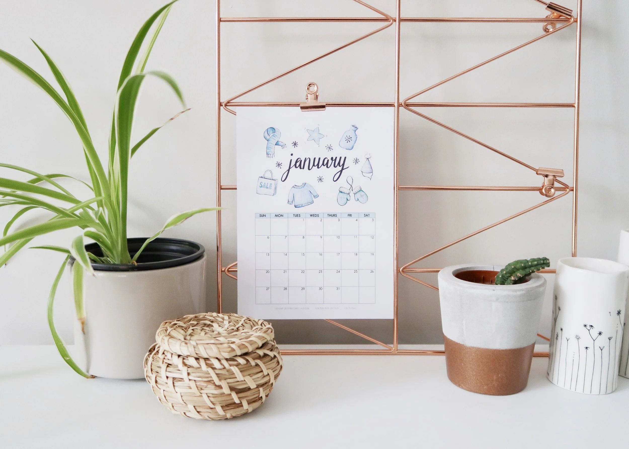 ART // Illustrated January 2019 Calendar