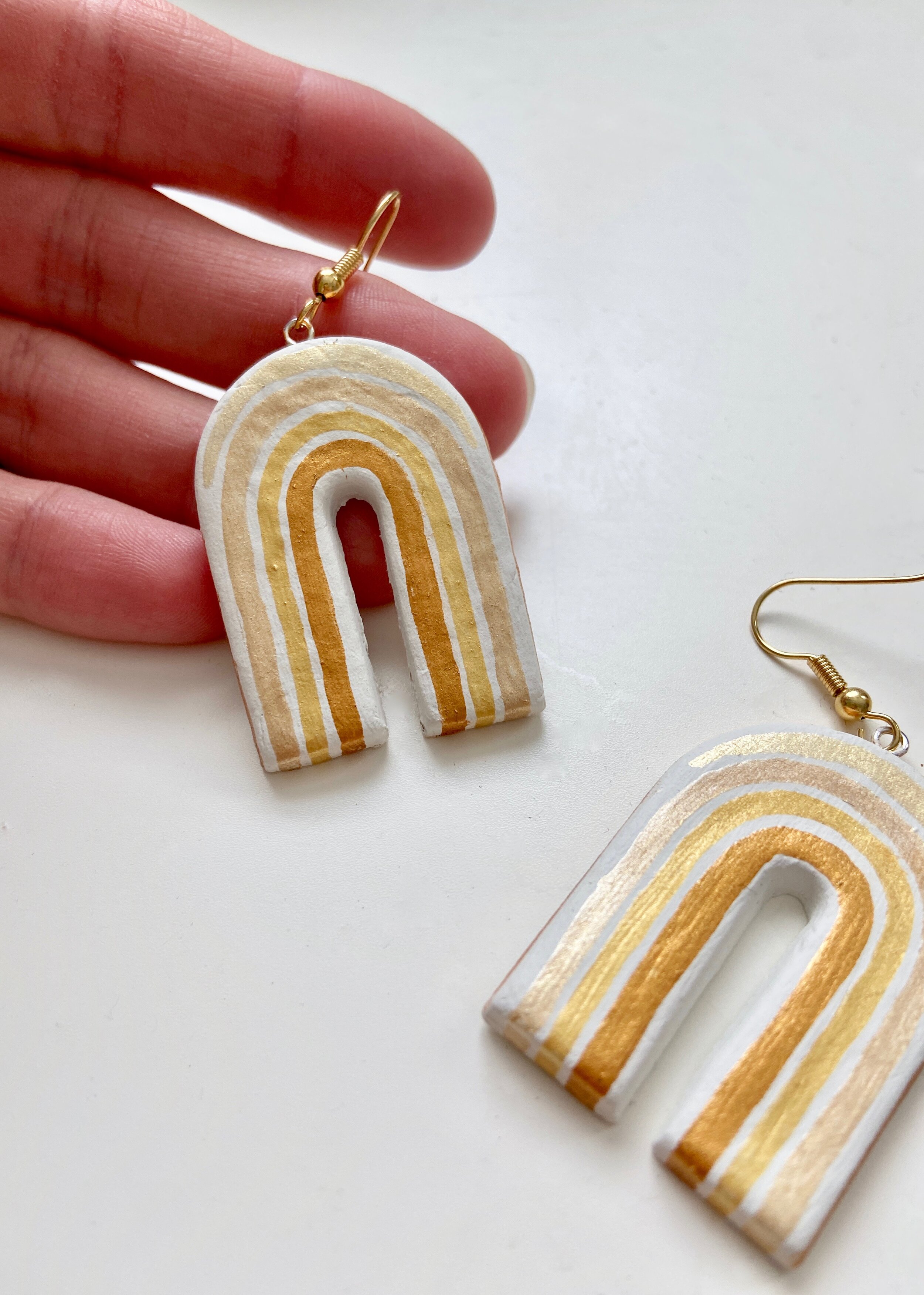 DIY Gold Arch Earrings