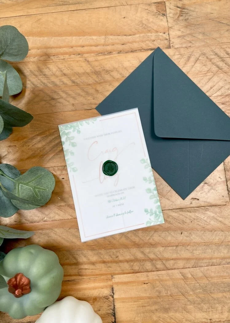 Minimal Eucalyptus Wedding Invite