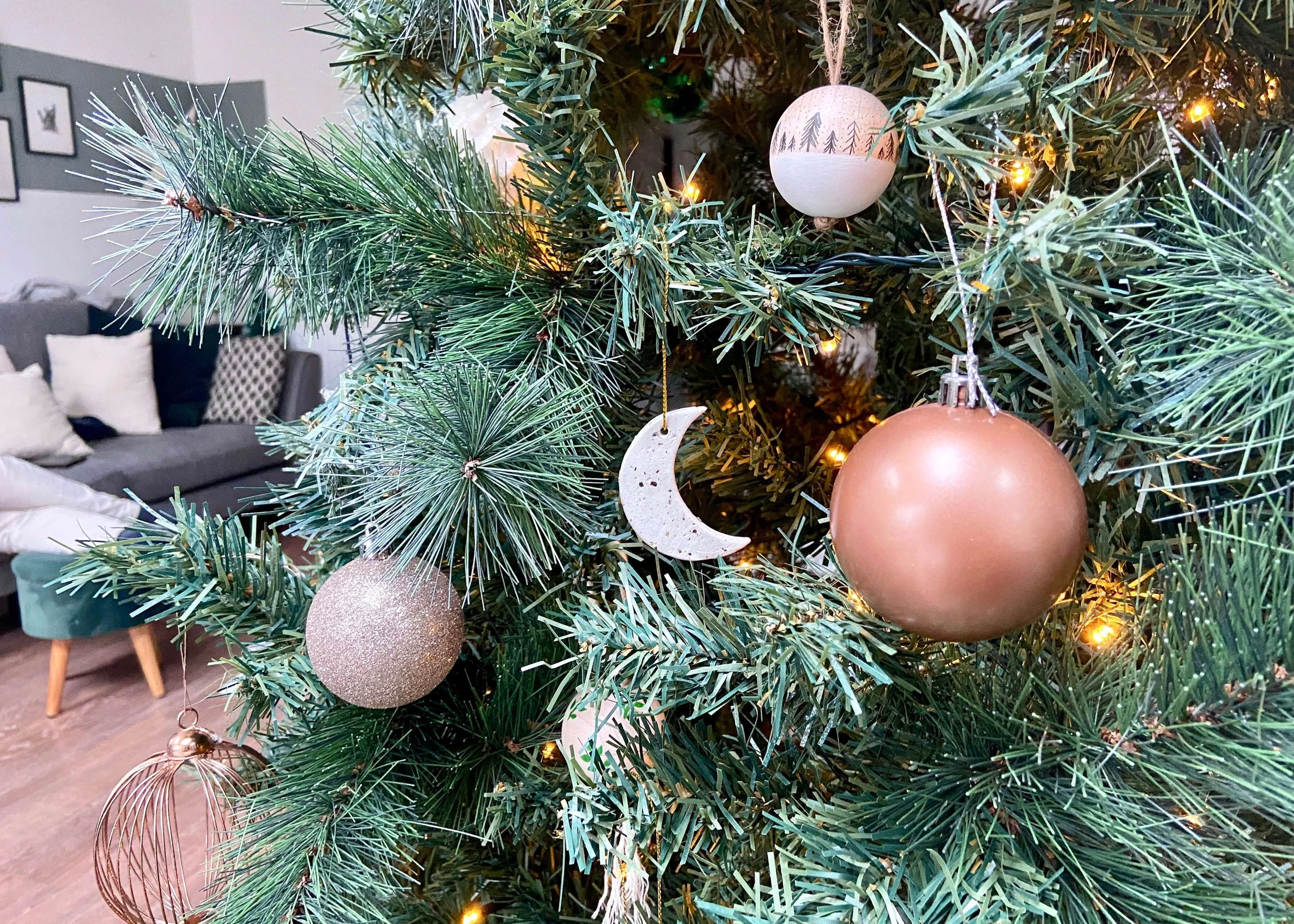 Faux Stone Moon Ornaments