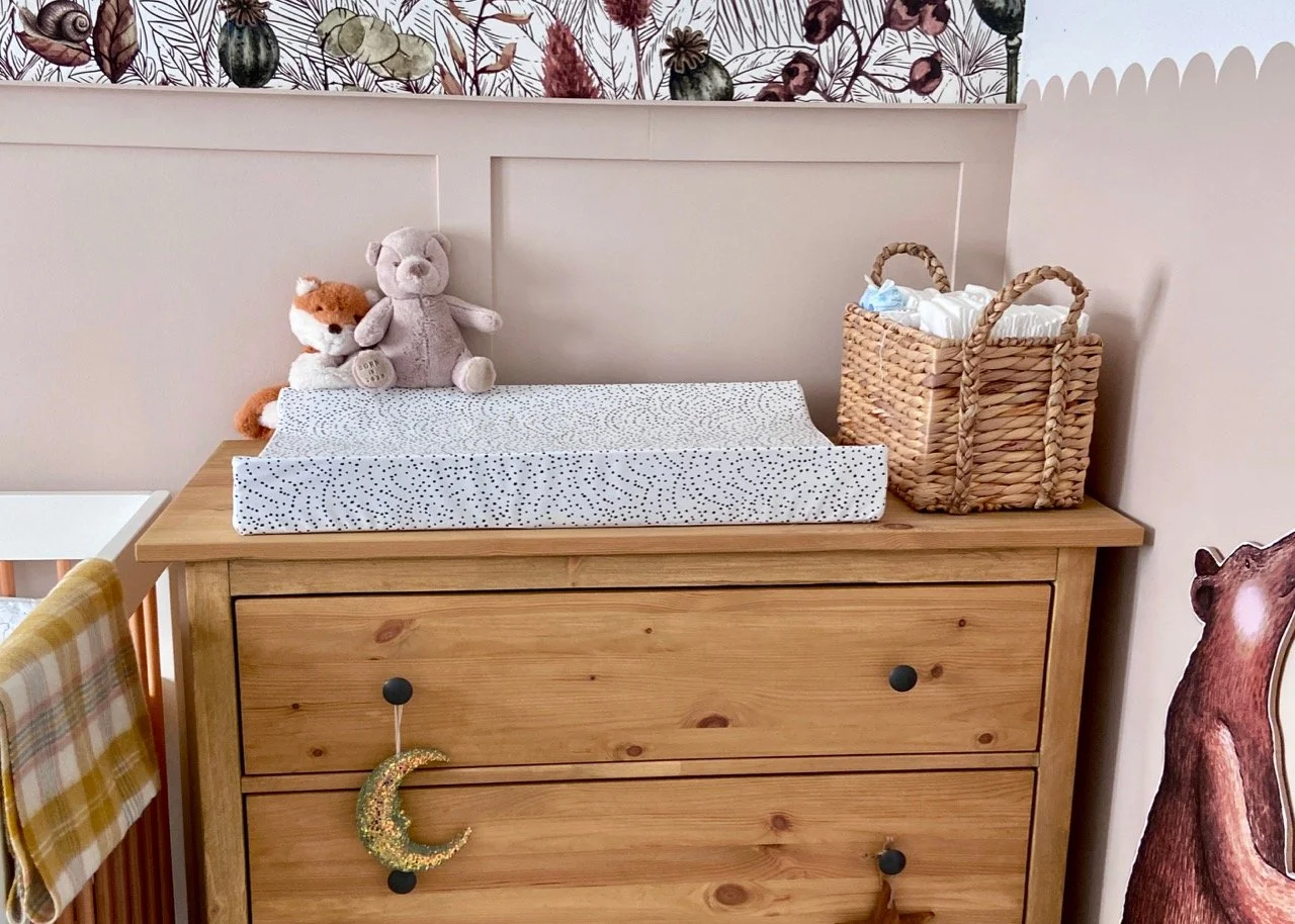 hemnes dresser IKEA Furniture Overlays Natural Oak Panels for Custom Makeover over risk when combined with wall IKEA Hemnes Dresser Mid Century