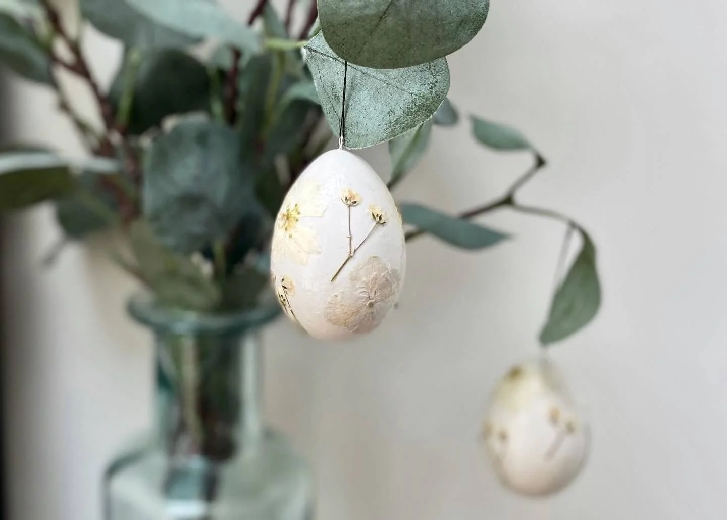 Pressed Flower Egg Ornaments