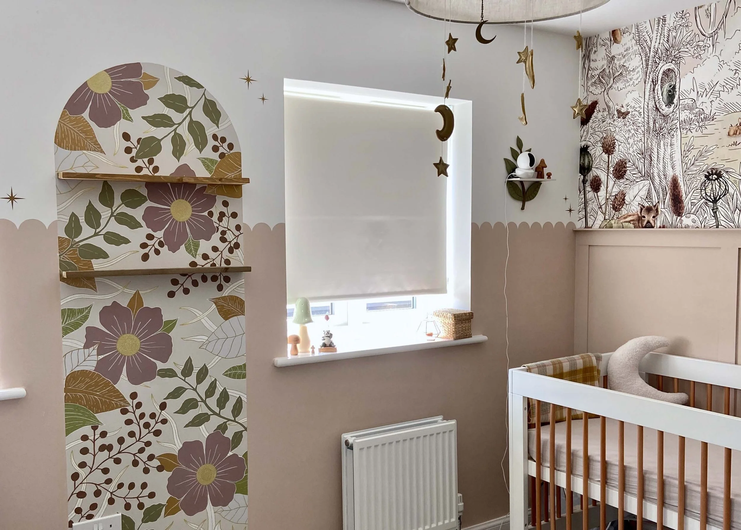 Hand-Painted Floral Mural Arch