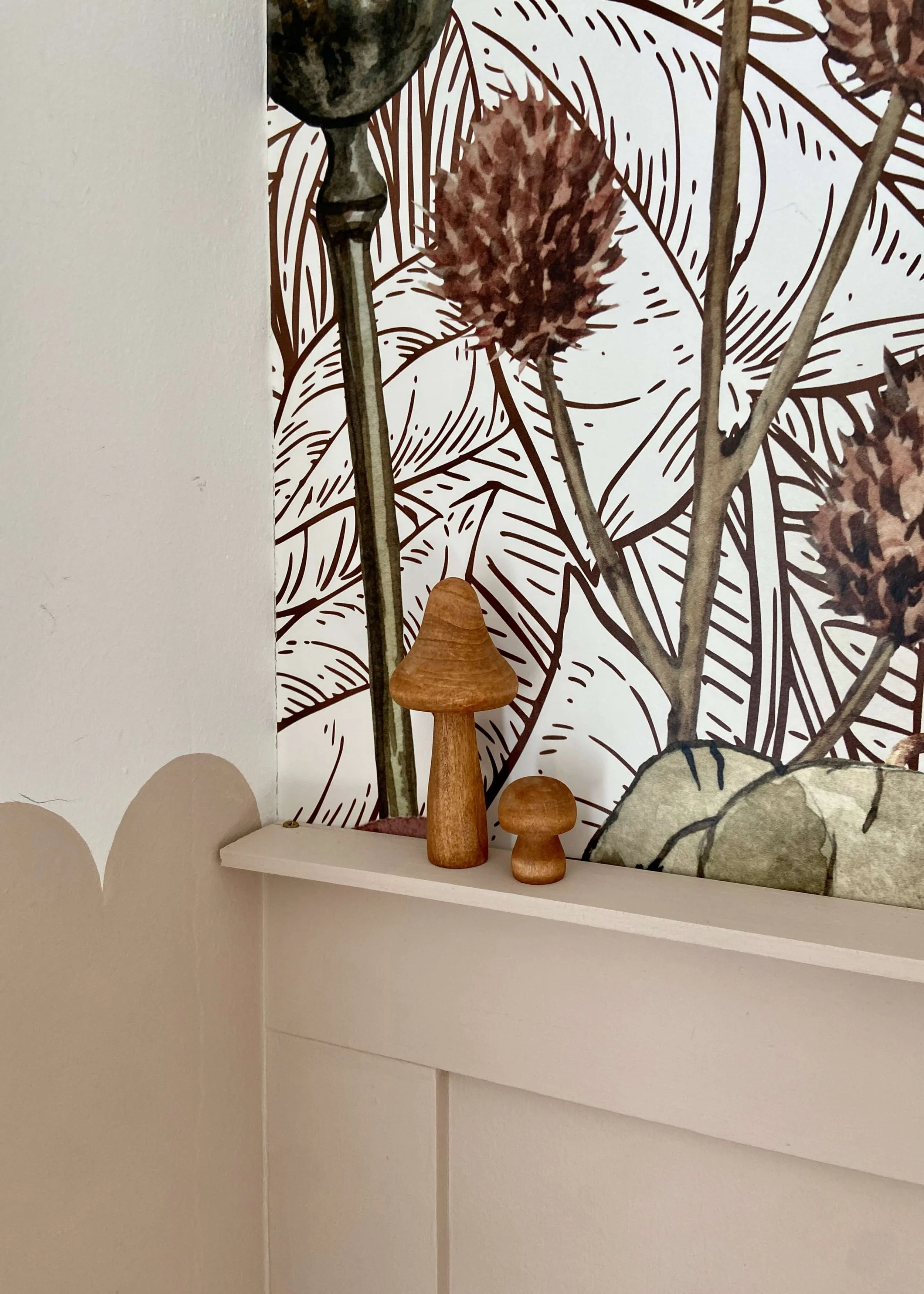 Wooden Mushroom Decor
