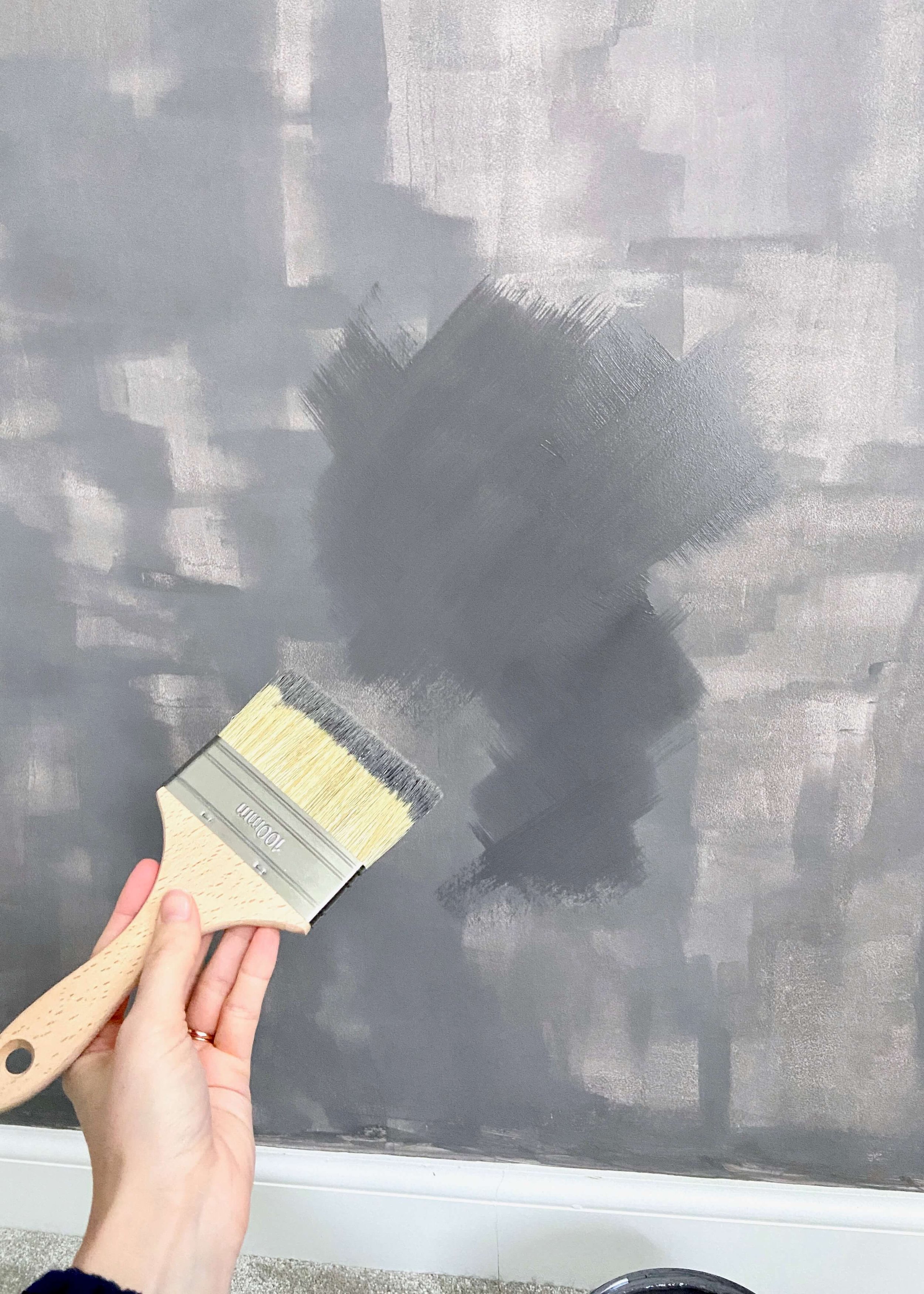 paint second layer with wide brush