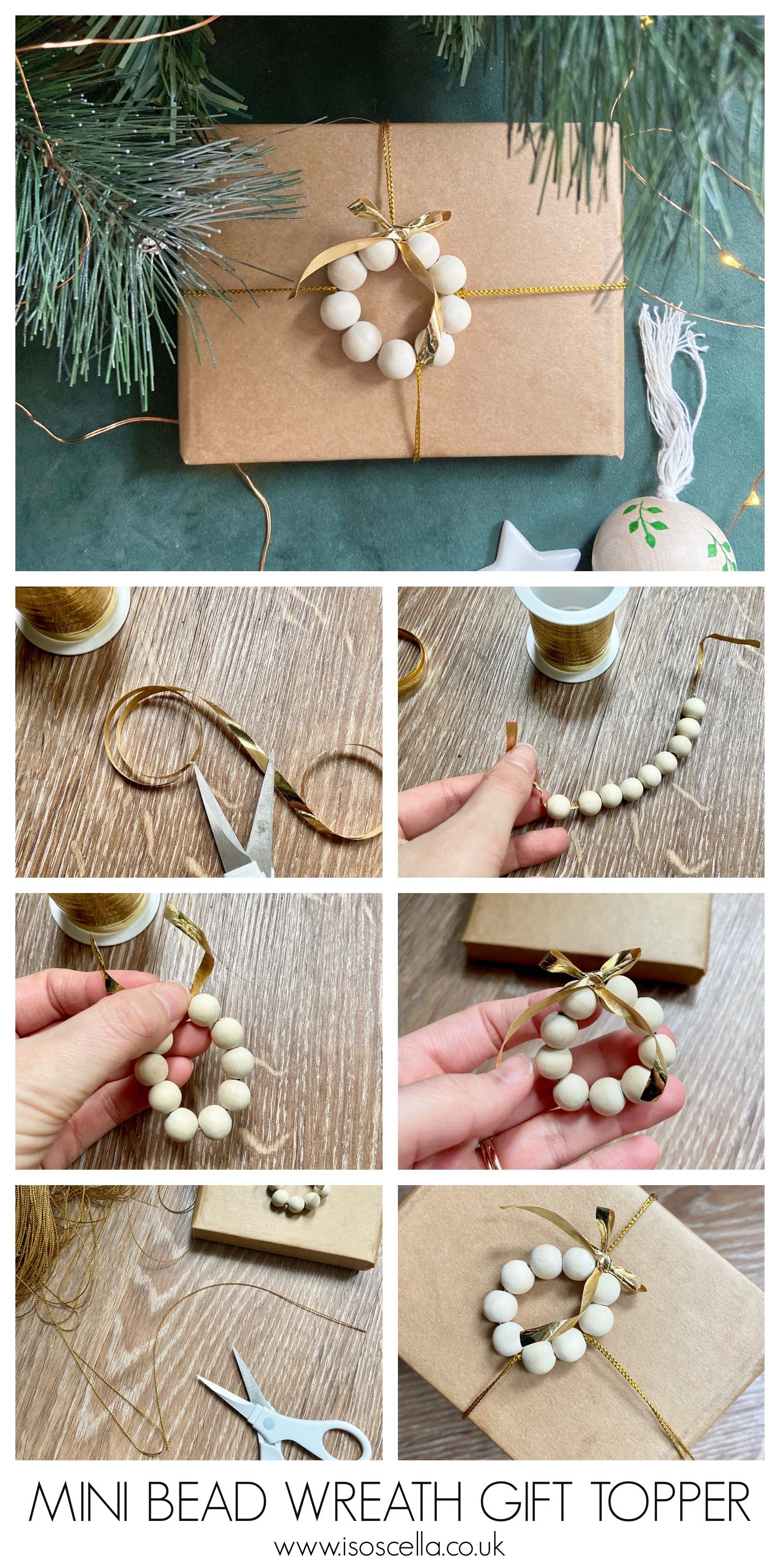 Small natural wreath gift topper