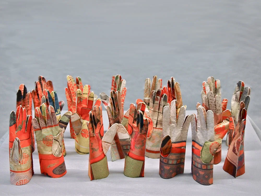 The Master's hands 2013 digital print on paper, hand stitched