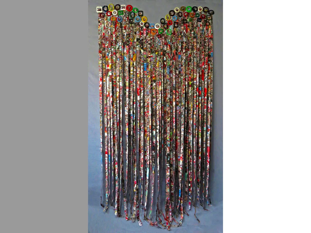 Gum Belts 2015 digital print on paper, machine stitched, vintage buckles