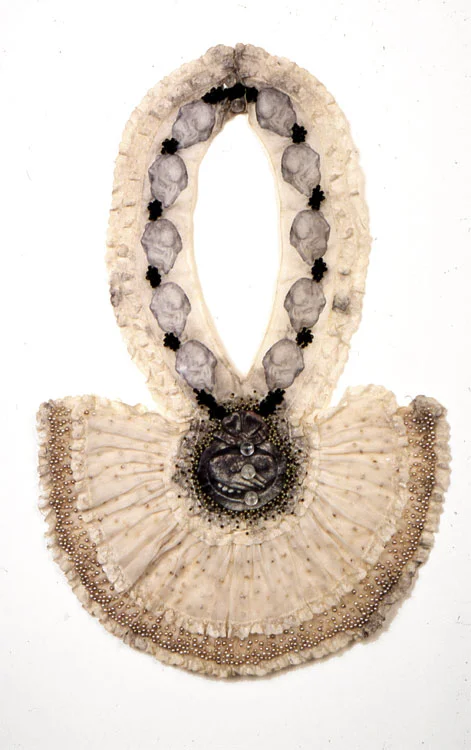 The Cloak antique textile, digital transfer, beads 1999