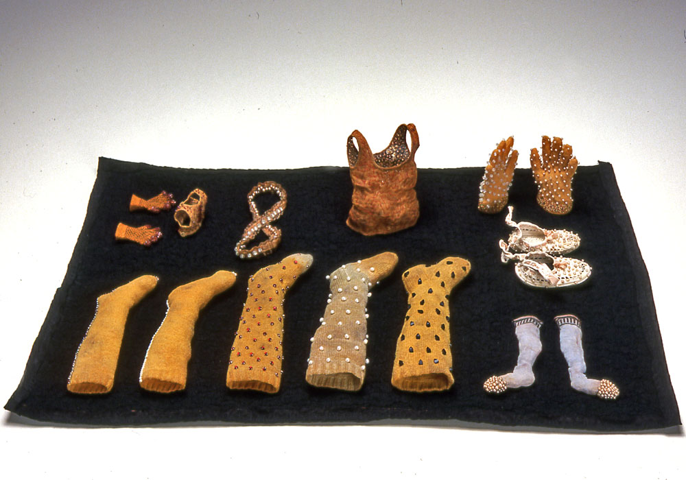 The Collection antique textiles, dyed, pigment, beads, machine embroidery 2001