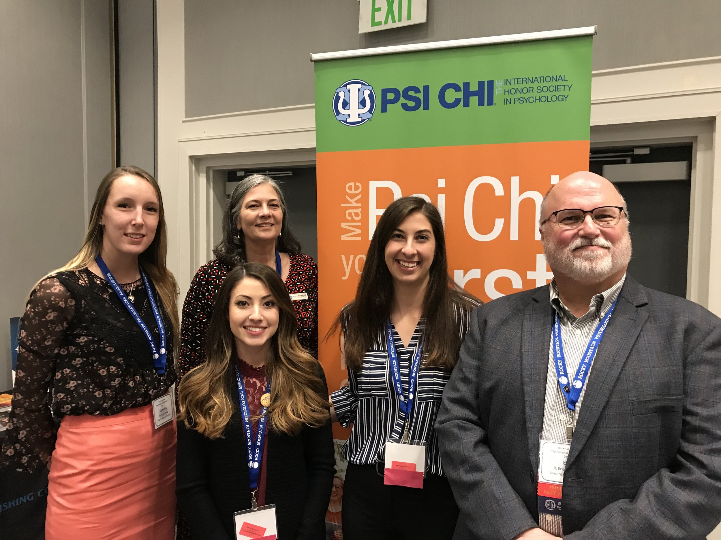 Psi Chi students and Psi Chi Past President Eric Landurm and Psi Chi Executive Director Martha Zlokovich.jpg