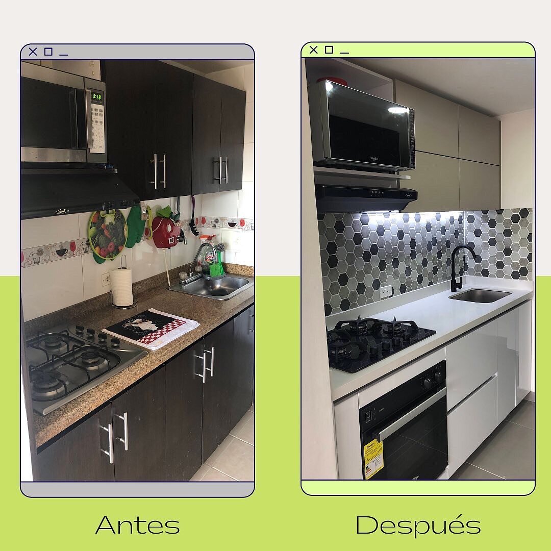 Remodelaci&oacute;n Cocina Apartamento Suba
.
.
.
#remodeling #interiordesign #beforeandafter #kitchendesign #smallkitchendesign