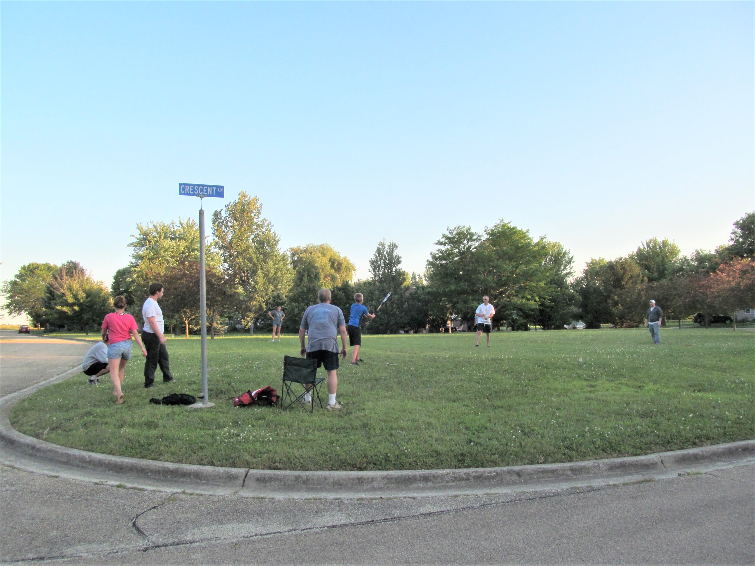 Pickup Game of Baseball on the Crescent