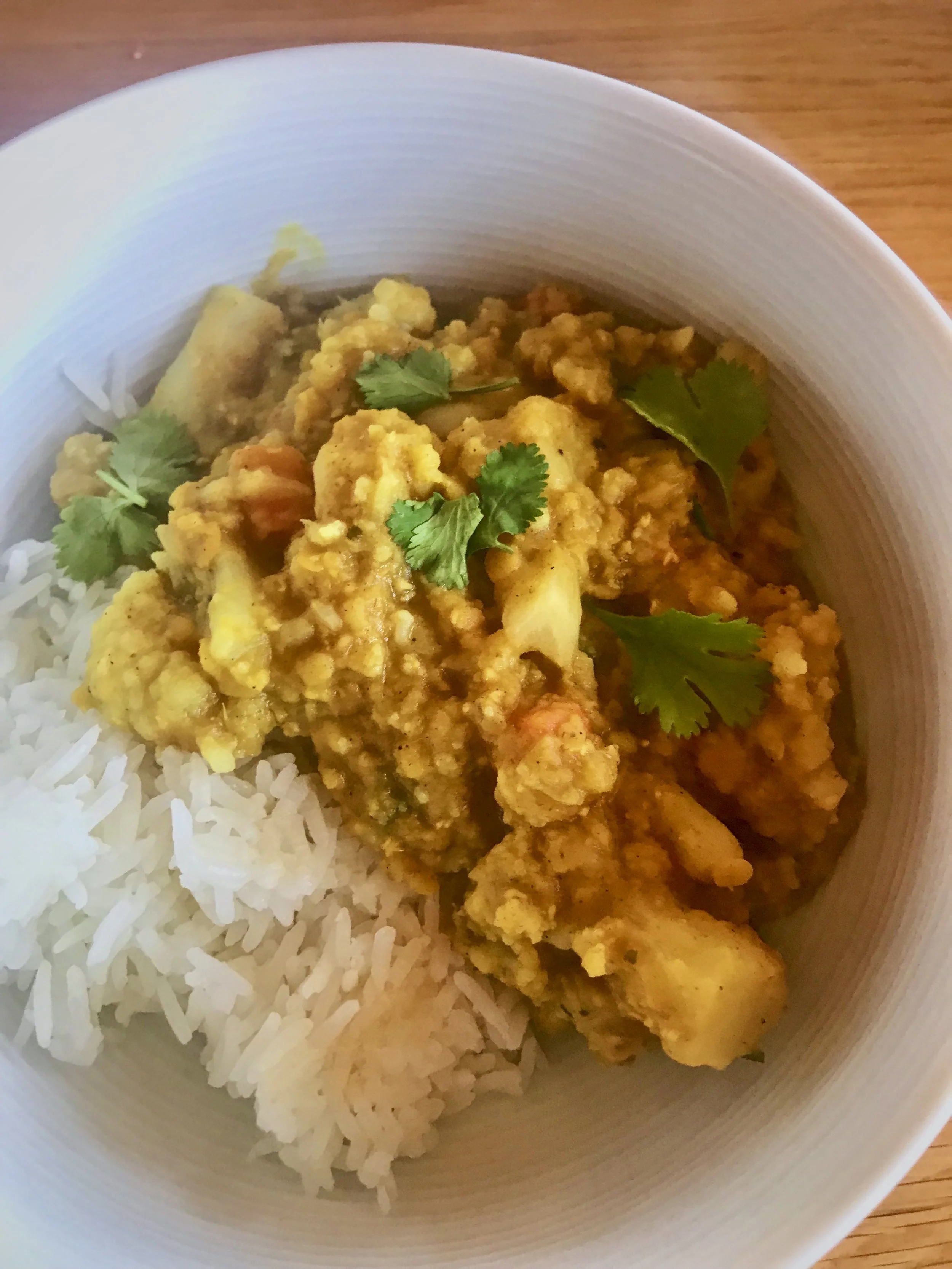 Red Lentil Cauliflower Curry