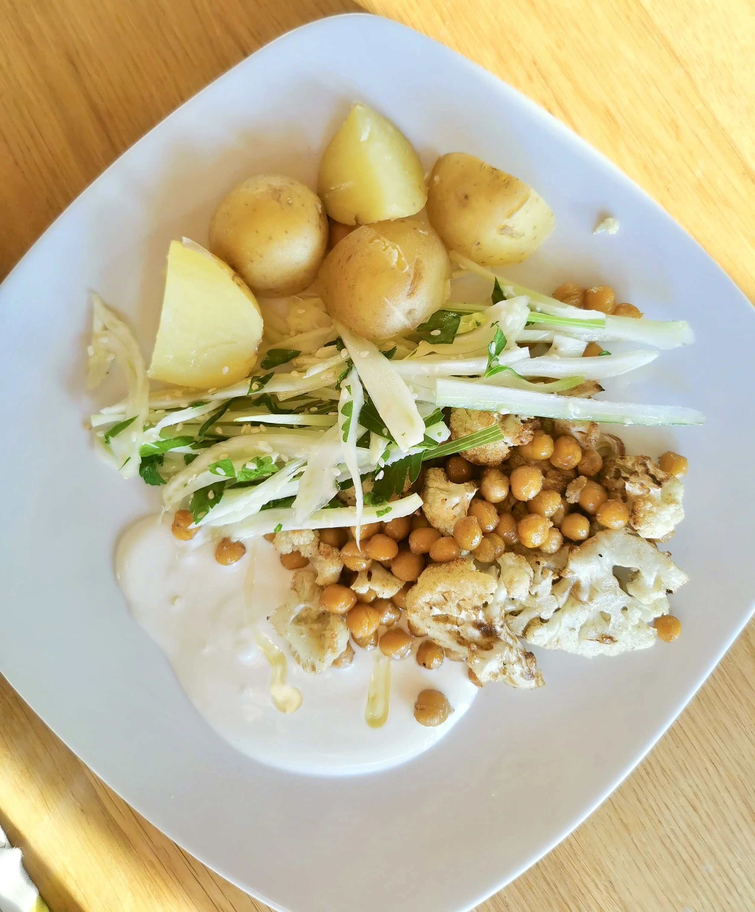 Warm Chickpeas with Lemony Yogurt