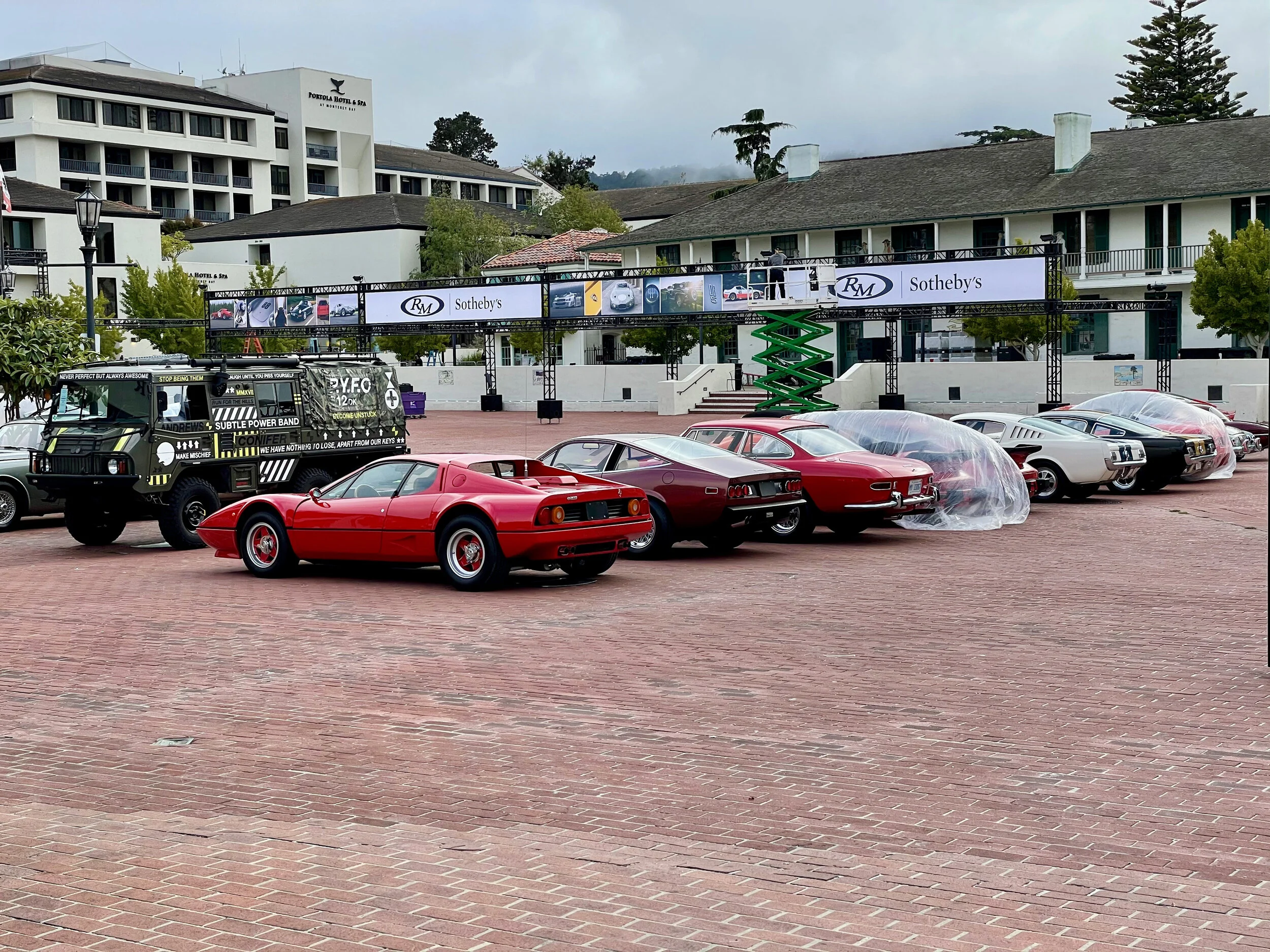 Setting up for Monterey car week