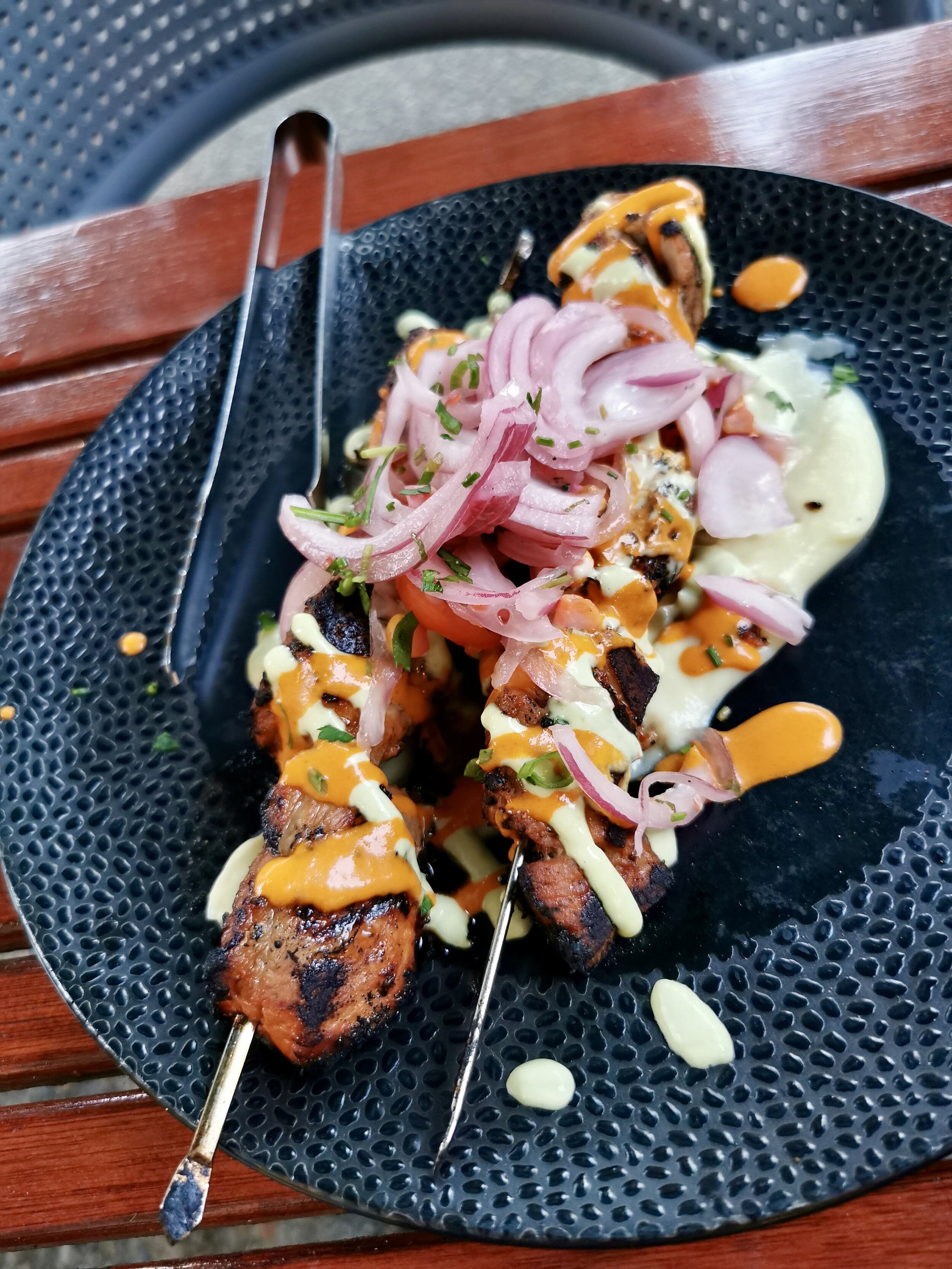 Pork skewers at Lechon in Portland