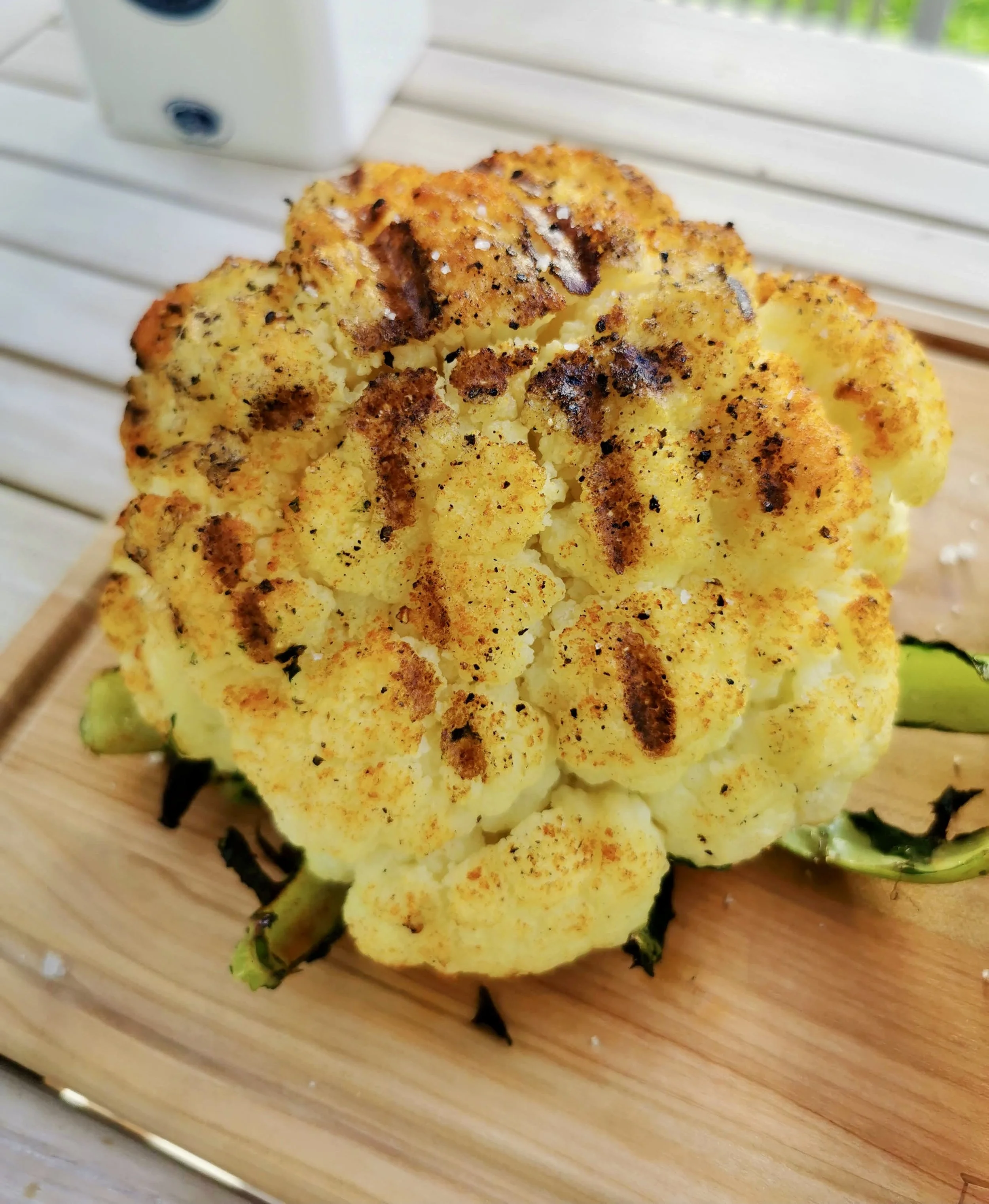 Grilled Cauliflower with Tahini Yogurt Sauce