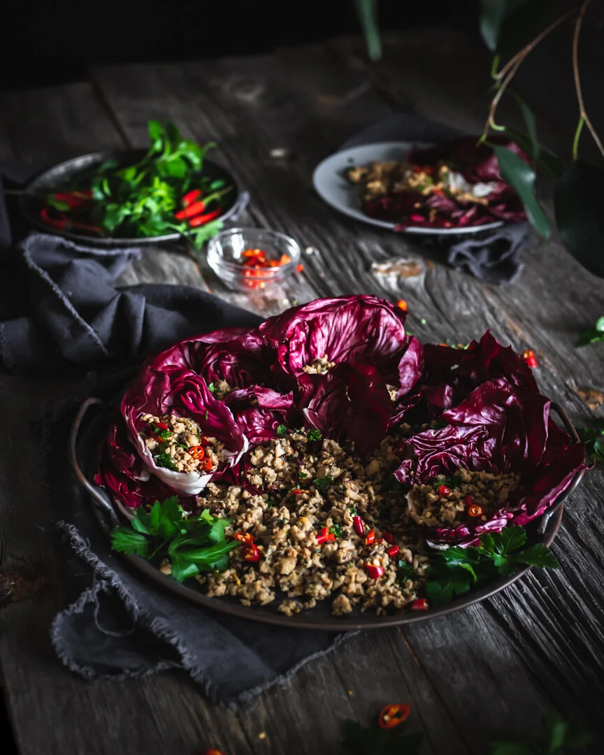  Honey Glazed Spicy Ground Turkey Radicchio Wraps