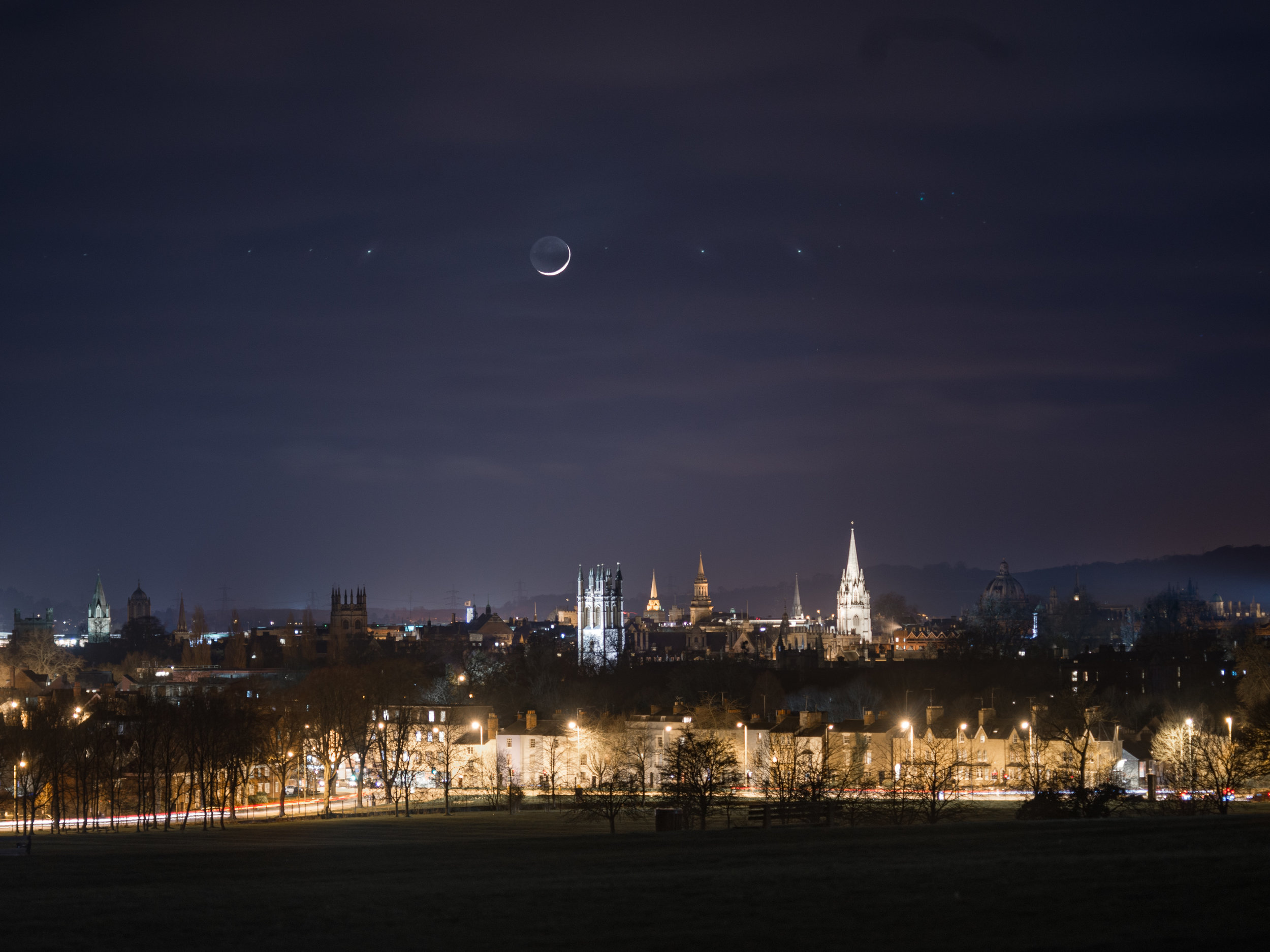 New Moon above Oxford, South Parks