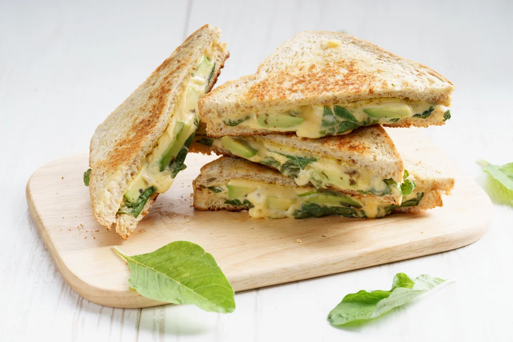 Grilled Avo Cheese and Spinach Sandwiches