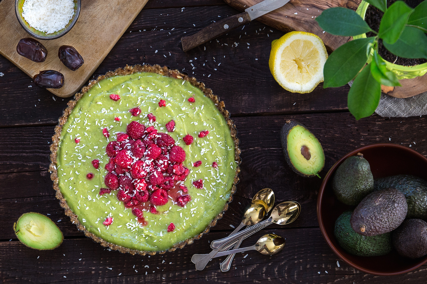 Avocado Banana Lemon Cheesecake with Raspberries.jpg