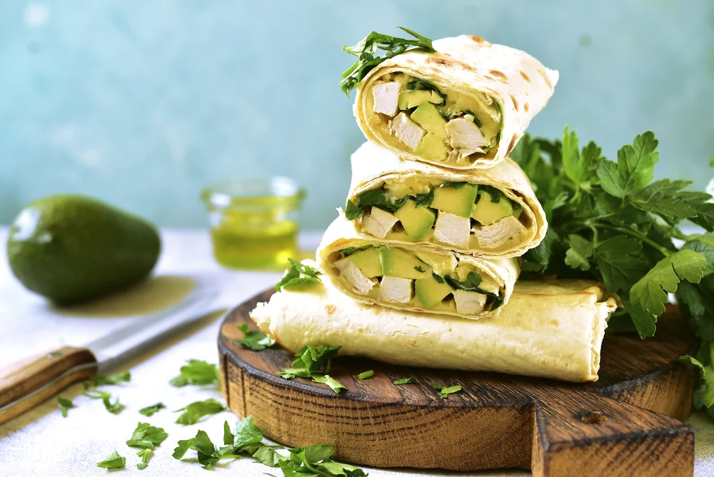 Cilantro Chicken Avocado Burritos 