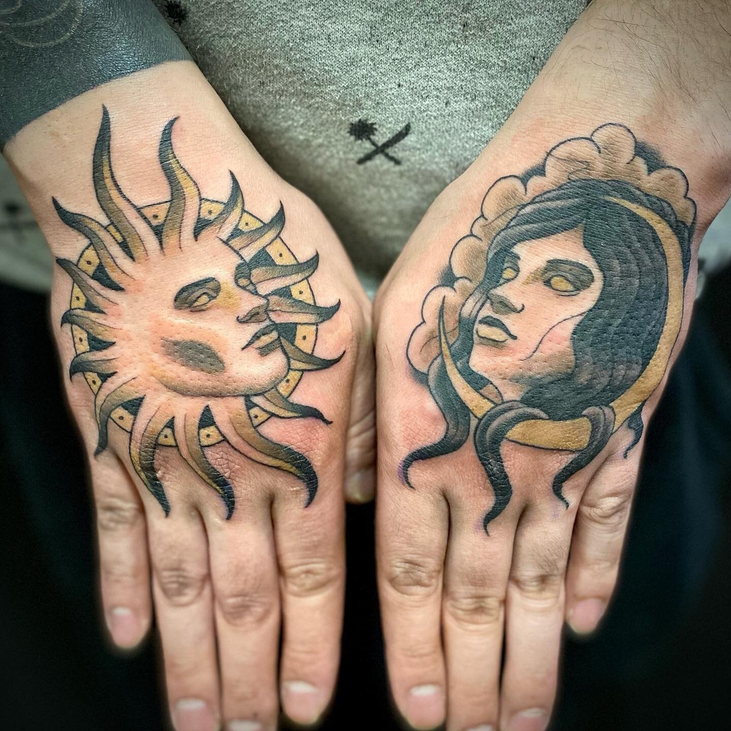 #Repost @trottertattoo​
Sun and Moon for Minh. Thanks for the freedom! ​