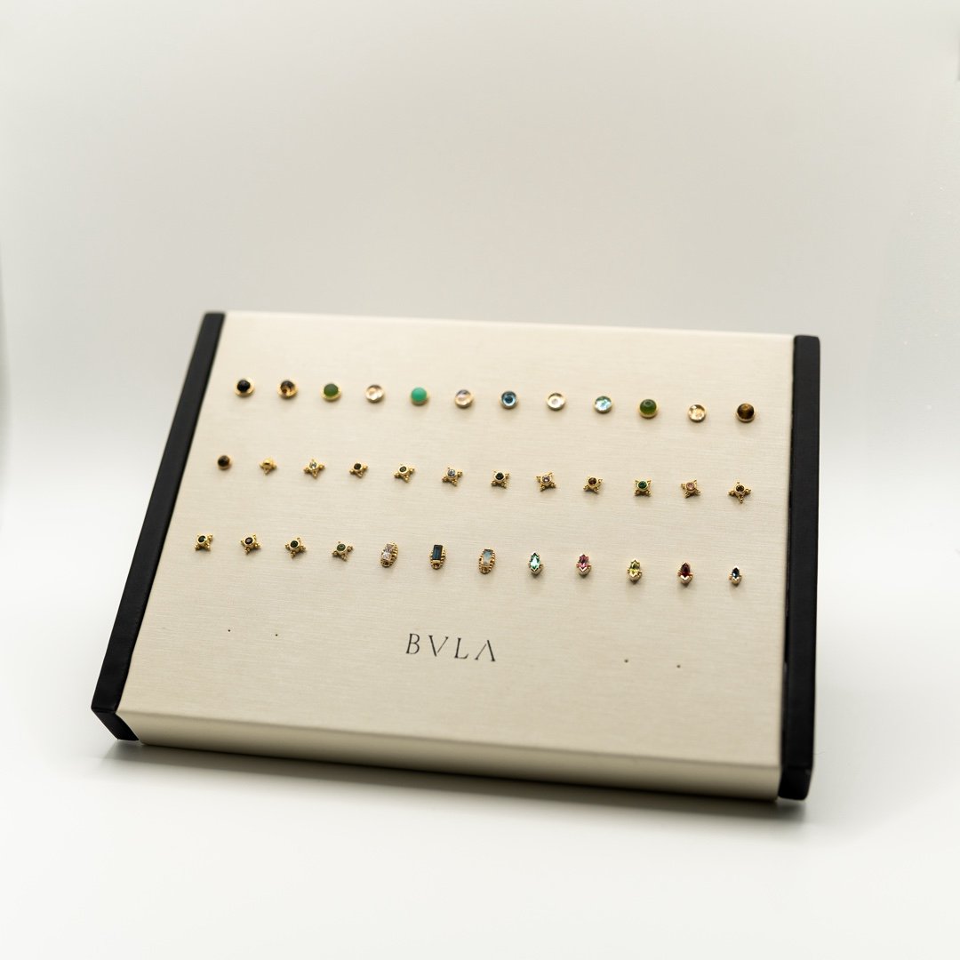 Beaded Marquise have dropped on our @bvla block!​
Multiple options of gemstones as well as white, yellow, and rose gold. 💎✨​
​
#leviticus #piercing