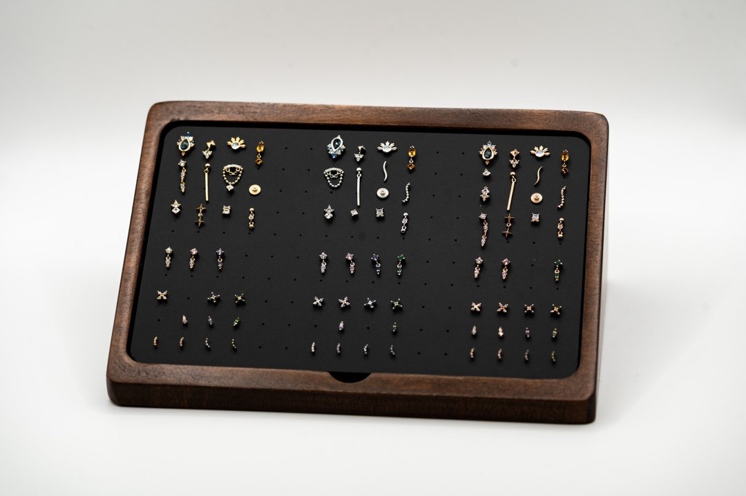 Our @emberbodyjewelry selection! Can&rsquo;t wait to show you the major upgrades to the collection!
​
Featured pieces:​
Wavelength​
Afterhours​
Impulse​
​
Stop in to see the full selection. ​
​
#leviticus #piercing