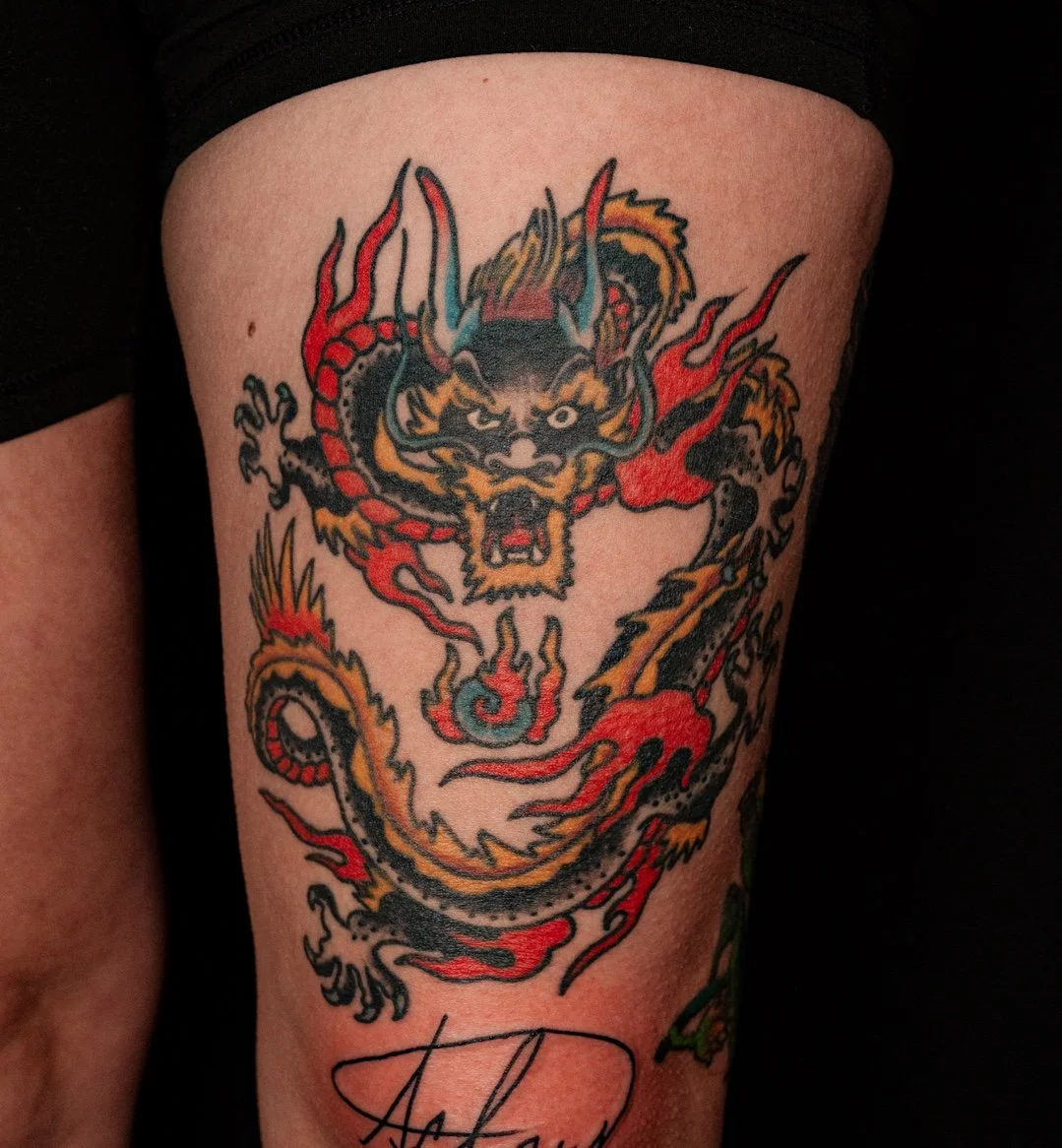 🐉✨🐉 Mark worked on a handful of bangers recently, Dragon is healed and the rest is fresh🐉✨🐉​
​
#leviticus #tattoo