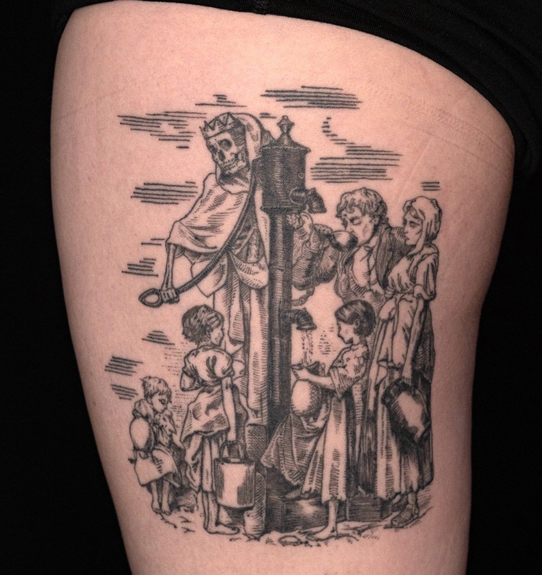 💀🖤✨healed etching tattoo done by @seemoretattoos​
Always down for more projects like this!​
​
#leviticus #tattoo