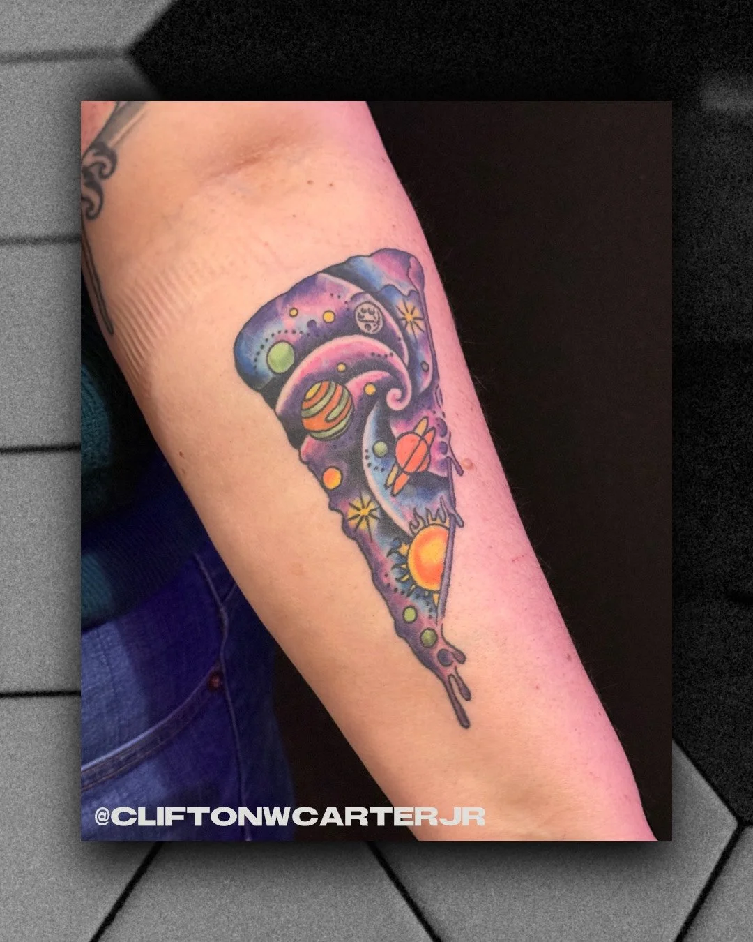 🍕🪐✨Healed work by our wonderful @cliftonwcarterjr​
​
#leviticus #tattoo