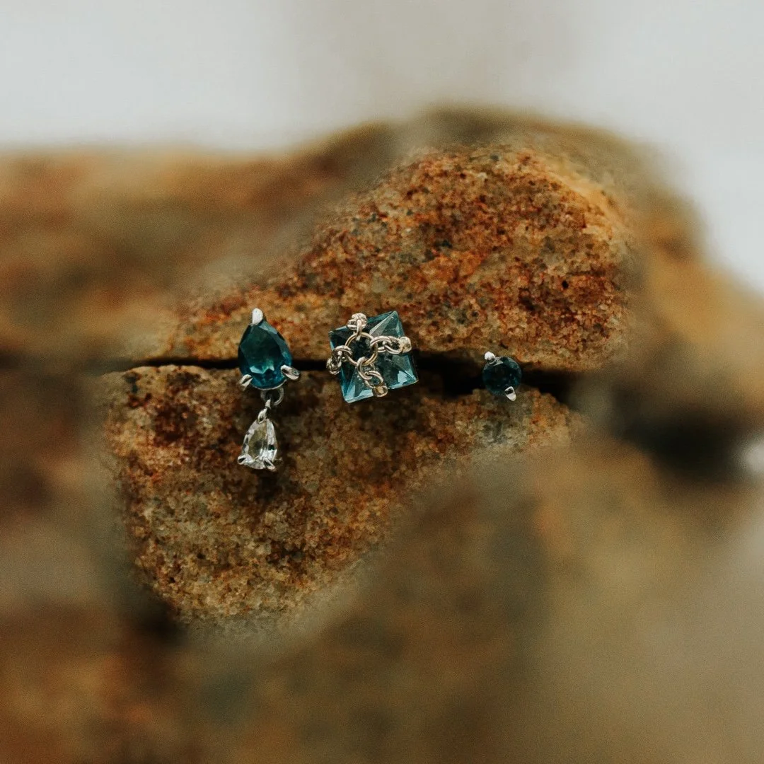 💎a few lil goodies from @pupil.hall​
Pair of pairs - London blue topaz/aquamarine​
How Dare You - London blue topaz​
Naked Luh You! - London blue topaz​
✨✨✨​
​
#leviticus #piercing