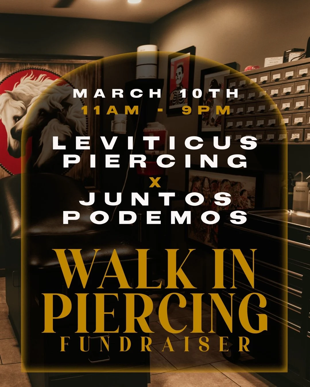 ✨💎FUNDRAISER INCOMING💎✨​
We have put together a fundraiser for our friends at @juntospodemosmn !!! ​
​
$20 from each piercing service as well as 50% of each jewelry sale will go directly to @juntospodemosmn​
​
&bull;On March 10th, we will be availa