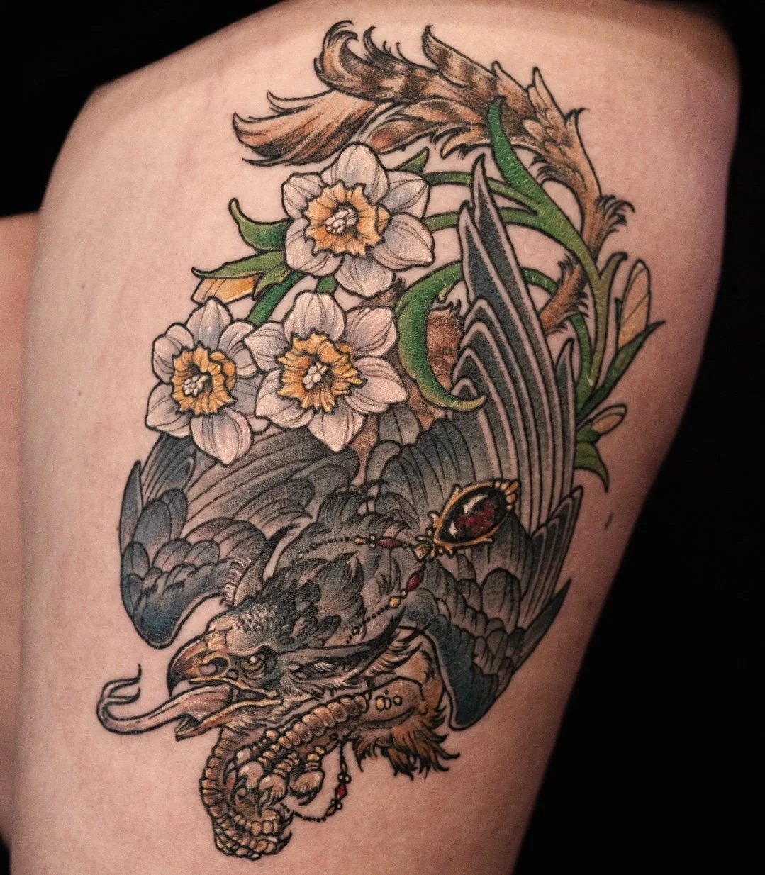 🦅Big Griffin Energy over here🦅​
​
Awesome color piece by @jessigraden​
​
#leviticus #tattoo