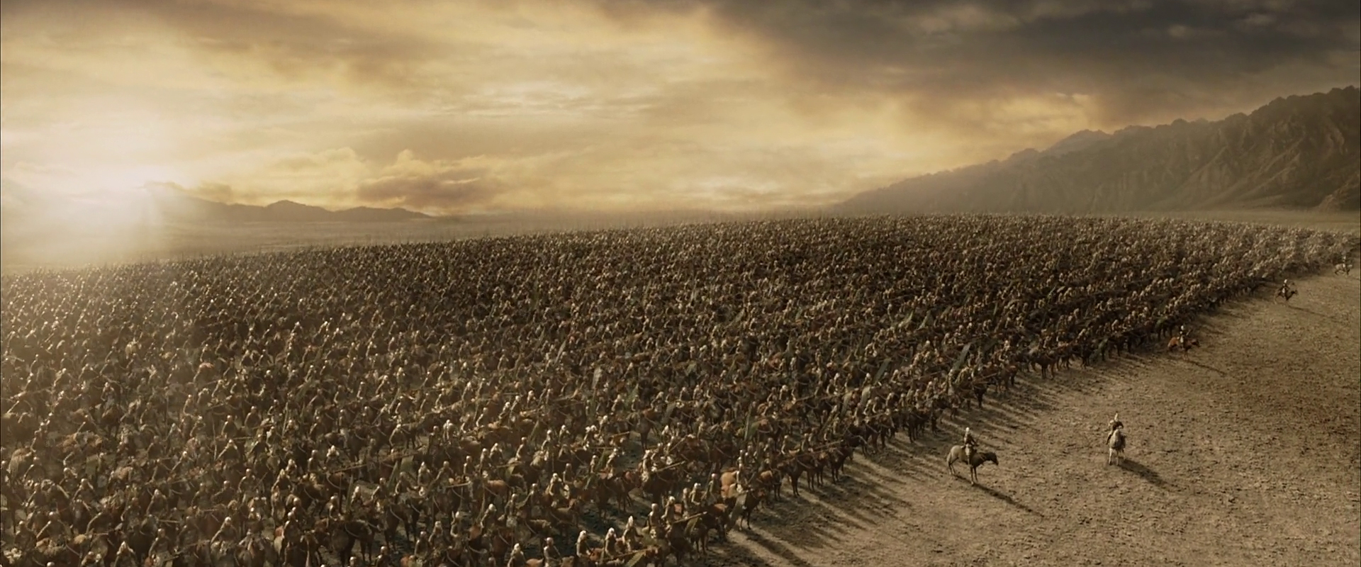 Wide movie shot of Minas Tirith, Gondor, Lord of the