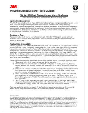 3M Extreme Sealing Tape Peel Adhesion Test Report