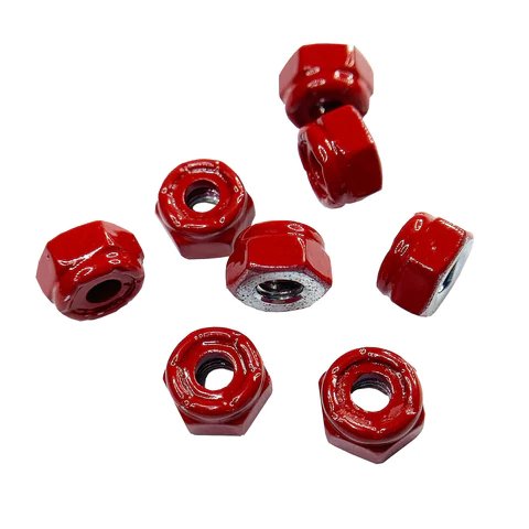 Red painted mounting nuts
