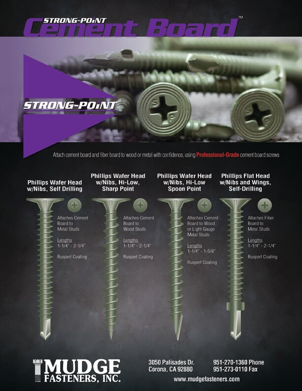 Strong-Point Cement Board Screws