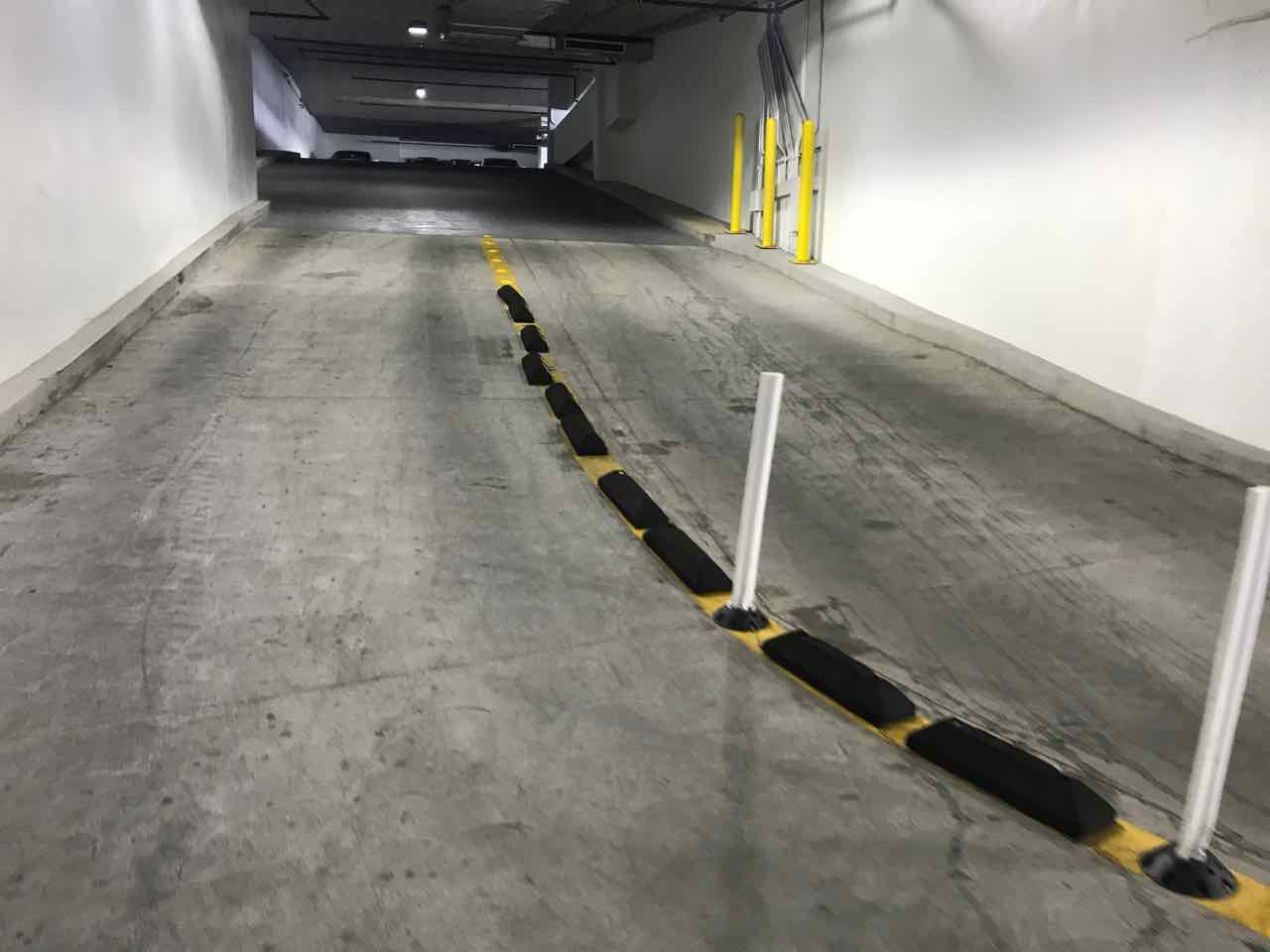 Pressure washing inside parking lot in Hollywood, CA. Complete pressure wash, 5 stories parking lot for commercial landlord with retail and office suites.