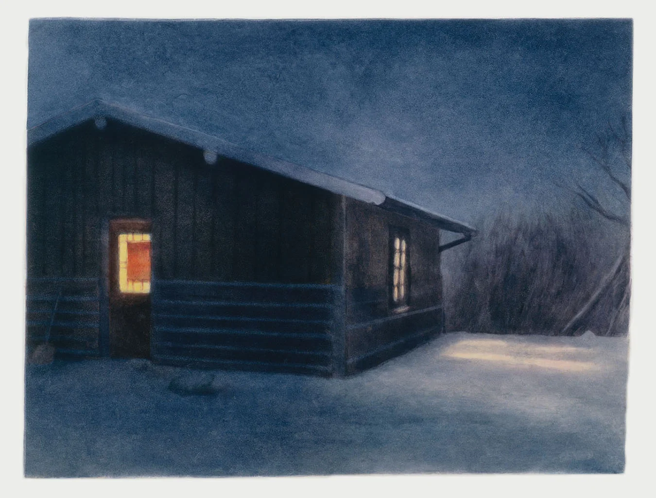 Cold Night Wyoming 2003 monotype 18 x 25 in.