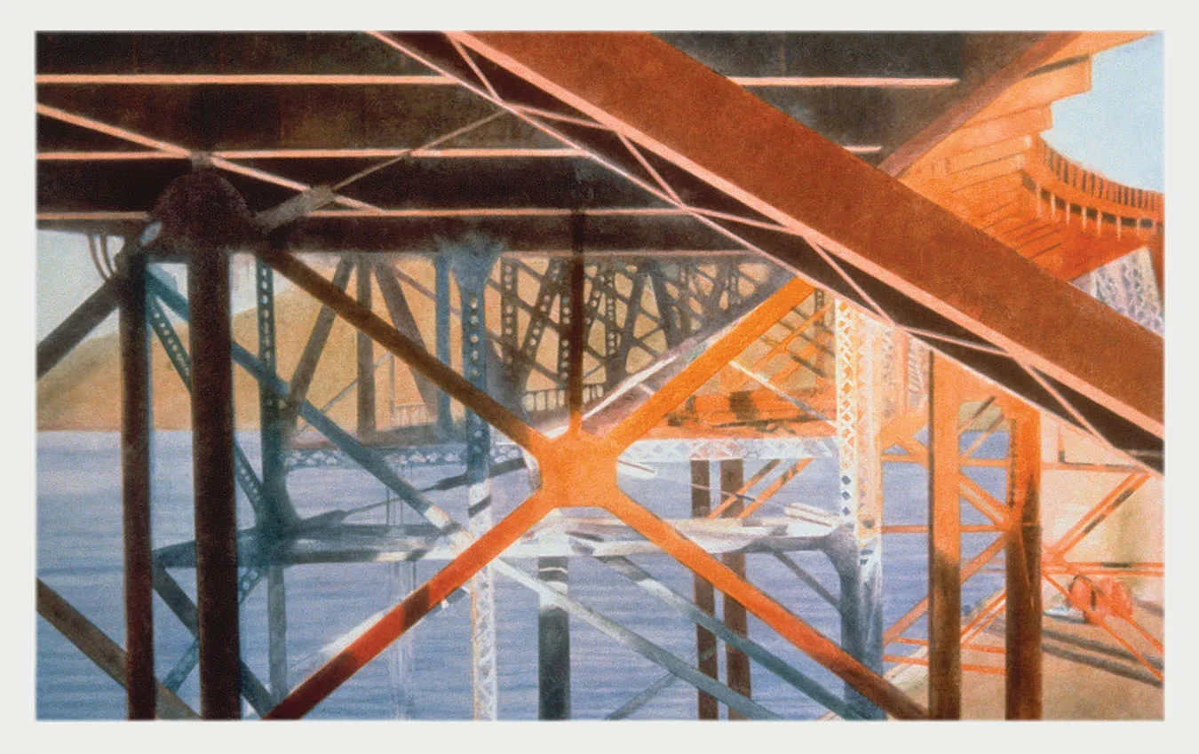 Underbelly Golden Gate Bridge 1997 monotype 19 x 31 in.