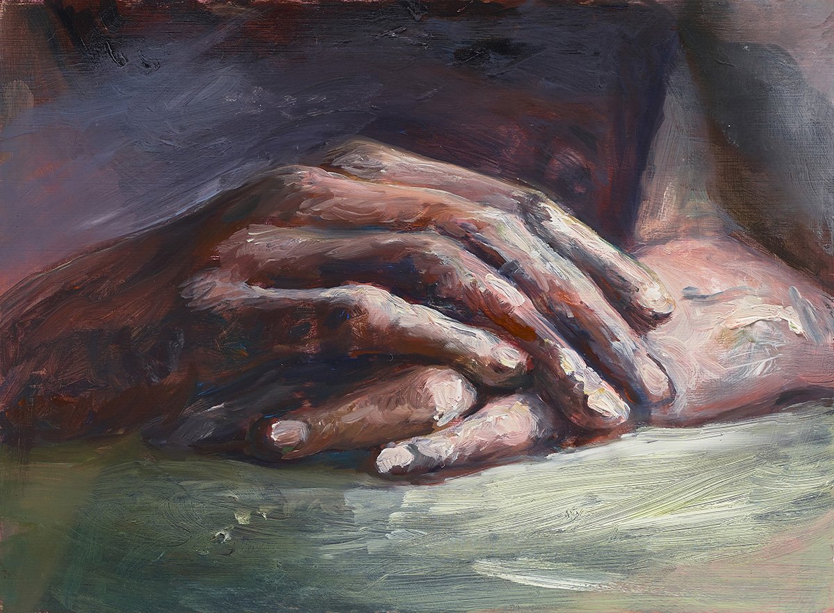  Hand Study 2022 oil on panel 6 x 8 in. 